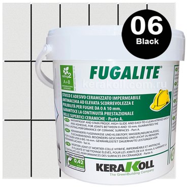 Kerakoll Fugalite Eco 06 Black 3kg эпоксидная затирка для швов 8500₽