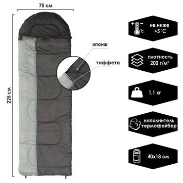 Спальник GRAPHIT 200 19035 х 75 см от 5 до 20 С 3109₽