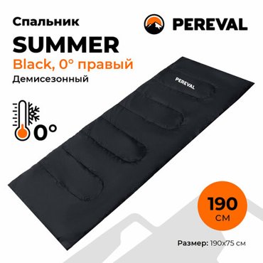 Спальный мешок 0 Pereval Summer Black 190 см 1764₽
