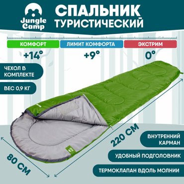 Спальный мешок Jungle Camp Easy Trek цвет зеленый 1690₽