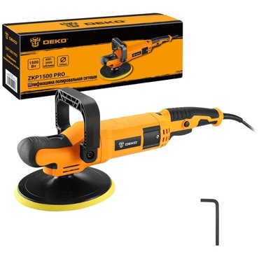Шлифмашина полировальная сетевая DEKO ZKP1500 PRO 180 мм 1500 Вт плавный пуск 5434₽