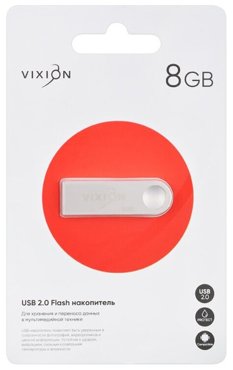 Накопитель USB Flash 08GB 20 VIXION Zinc Alloy серебро 431₽