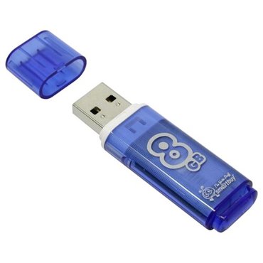 Память Smart Buy Glossy 8GB USB 20 Flash Drive голубой - 3 шт 2358₽