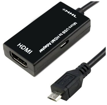 Кабель переходник адаптер MHL - HDMI - micro USB для подключения смартфона к монитору 15 см 2 шт 769₽