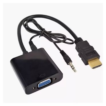 Конвертер переходник HDMI to VGA звук audio Jack 2 шт Черный 559₽