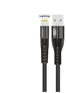 USB кабель Earldom EC-077I Lightning 8-pin 3A 1м нейлон черный 248₽