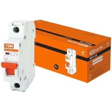 Авт выклВА47-29 1Р 25А 45кА х-ка С TDM SQ0206-0076 1 шт 151₽