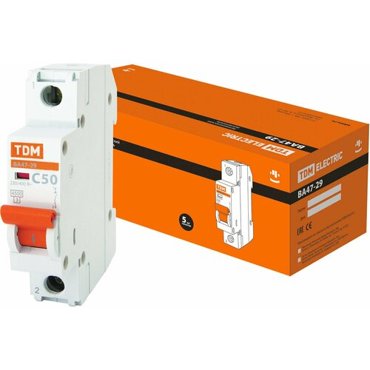 Авт выкл ВА47-29 1Р 50А 45кА х-ка С TDM комплект из 3шт 892₽