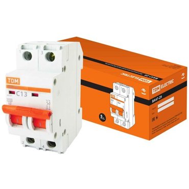 Авт выклВА47-29 2Р 13А 45кА х-ка С TDM SQ0206-0092 1 шт 395₽