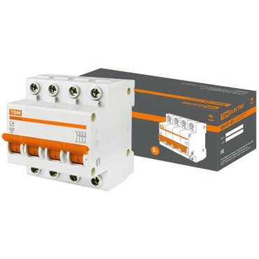 Авт выклВА47-63 4Р 6А 45кА х-ка С TDM SQ0218-0028 1 шт 720₽