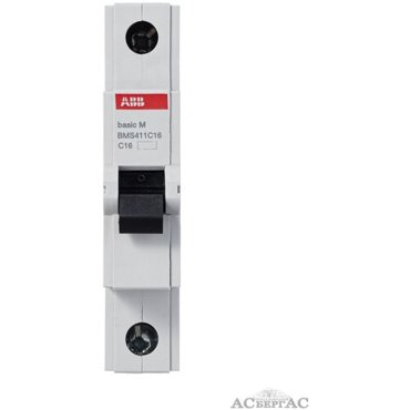 Автоматический выключатель ABB Basic M 1p C16A 6ka 312₽