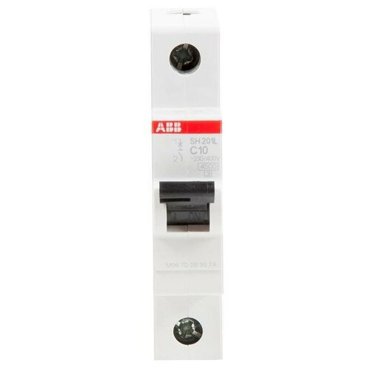 Выключатель автоматический однополюсный 10А С SH201L 45кА ABB 2CDS241001R0104 295₽