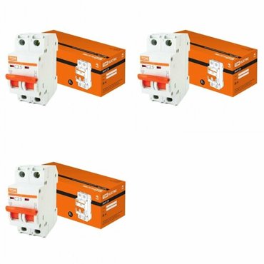 Выключатель автоматический TDM Electric ВА47-29 2Р 25А 45кА С SQ0206-0095 упаковка 3 шт 1188₽