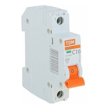 Выключатель автоматический TDM ВА47-29 1п 16 А 45 кА 470₽