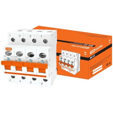 Выключатель нагрузки мини-рубильник ВН-32 4P 32A TDM 4338₽