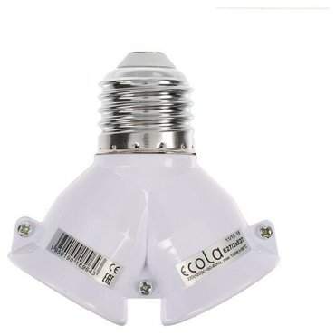 Переходник Ecola с цоколя E27 на 2хE27 белый 343₽