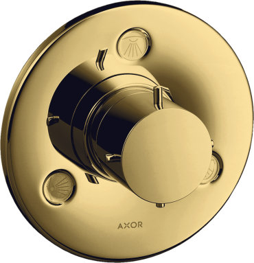 Переключатель потоков Axor Starck TrioQuattro 10930990 на три потребителя полированное золото 37010₽