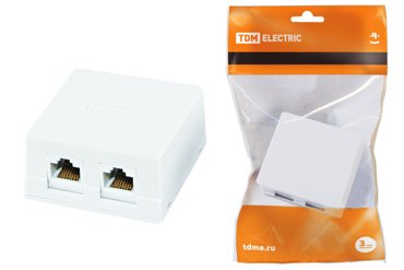 Розетка RJ-45RJ-45 открытый монтаж категория 5 механизм в сборе белый TDM SQ1809-0004 100₽