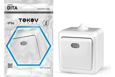 Выключатель Tokov Electric Dita TKL-DT-V1I-C01-IP54 1кл индикаторподсветка открытый монтаж в сборе белый TKL-DT-V1I-C01-IP54 395₽