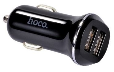 Автомобильное зарядное устройство Hoco Z1 2xUSB 21А черный 6957531035909 205₽
