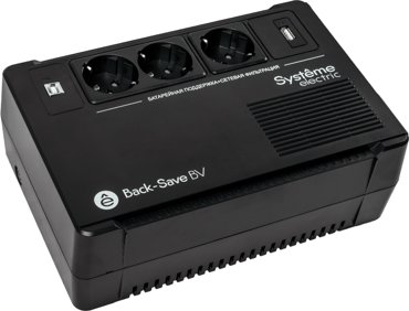 ИБП Systeme Electric Back-Save BV 800VA 800 VA 480 Вт EURO розеток - 3 USB черный BVSE800RS 8743₽