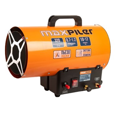 Пушка тепловая газовая Maxpiler MGH-1701 10-17кВт 320мч расход 07-12 кгч пьезоподжиг 9367₽