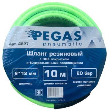 Шланг с фитингами Pegas 612 10 м резиновый 1137₽