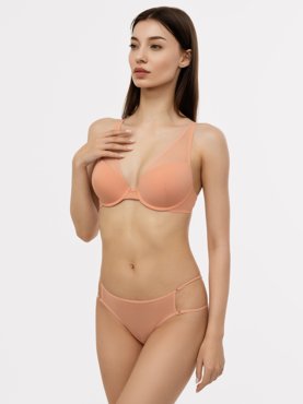 Бюстгальтер push-up с деталями из сетки в розовом цвете 899₽