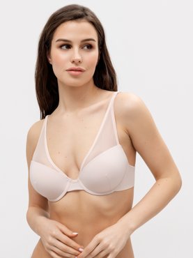 Бюстгальтер push-up с деталями из сетки в розовом цвете 1299₽