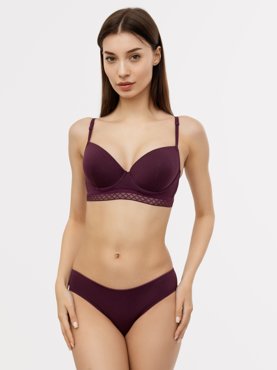 Бюстгальтер с эффектом push-up в расцветке сливовое вино 1299₽