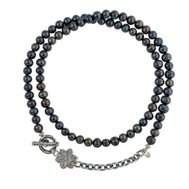 Gem Kingdom Серебряное колье из черного жемчуга 24900₽