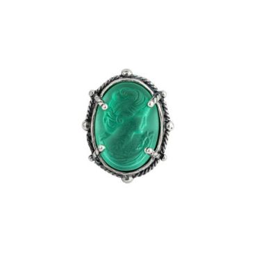 Gem Kingdom Серебряное кольцо с зеленым винтажным стеклом 19500₽
