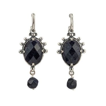 Gem Kingdom Серьги из серебра с лунным камнем и авантюрином из коллекции Fly me to the moon 17900₽