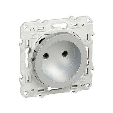 Розетка 2P со шторками 16 A Odace Schneider Electric алюминий S53R033 367₽