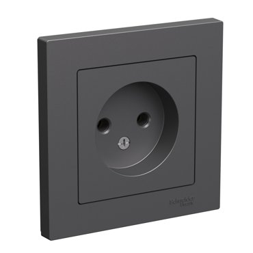 Розетка без заземления 16А Systeme Electric Schneider Electric Atlas Design базальт ATN001440 333₽