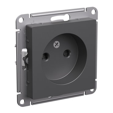 Розетка без заземления со шторками 16А Systeme Electric Schneider Electric Atlas Design базальт ATN001449 310₽