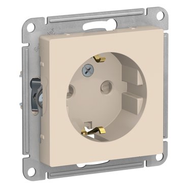 Розетка с заземлением со шторками Systeme Electric Schneider Electric AtlasDesign 16А бежевая ATN0002455 5 шт 1224₽
