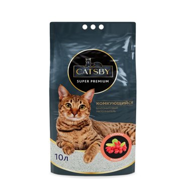 Наполнитель для кошачьего туалета CATSBY Barberry комкующийся минеральный 10л 1463₽