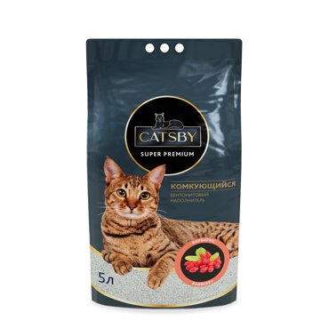 Наполнитель для кошачьего туалета CATSBY Barberry комкующийся минеральный 5л 814₽