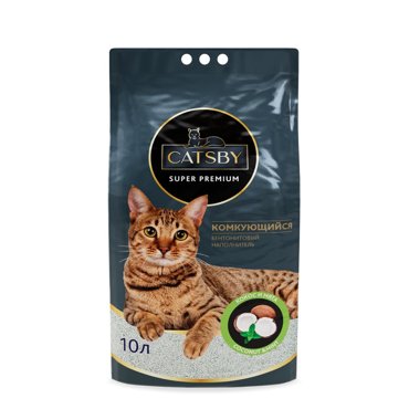 Наполнитель для кошачьего туалета CATSBY Coconutmint комкующийся минеральный 10л 1463₽