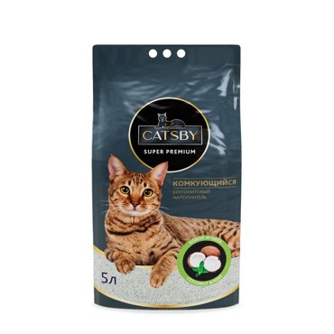 Наполнитель для кошачьего туалета CATSBY Coconutmint комкующийся минеральный 5л 814₽
