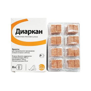 Сахарные кубики для кошек и собак CEVA Диаркан от диареи 1120₽