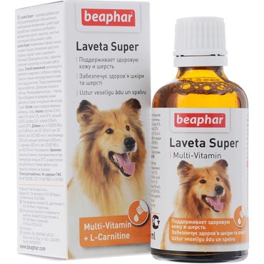 Витамины для собак Beaphar Laveta super для здоровой кожи и шерсти 50мл 1370₽