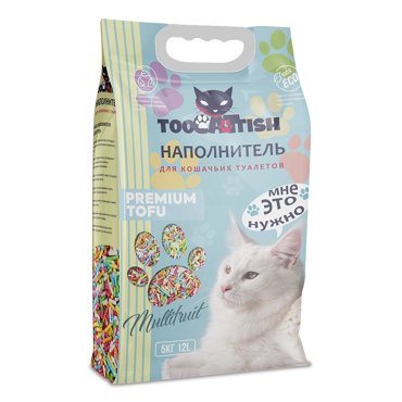 Наполнитель для кошачьего туалета TOOCATTISH растительный комкующийся Мультифрукт 12л 1528₽