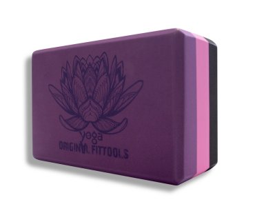 Блок для йоги Original FitTools премиум в коробке FT-3DBLOCK трехцветный 1288₽