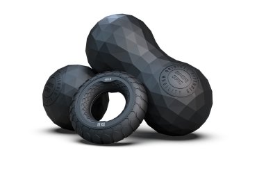 Набор из двух массажных мячей с кистевым эспандером Original FitTools FT-SM3ST-B черный 2264₽