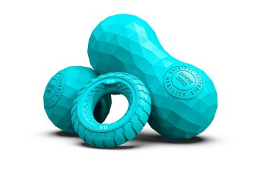 Набор из двух массажных мячей с кистевым эспандером Original FitTools FT-SM3ST-TQ бирюзовый 2264₽