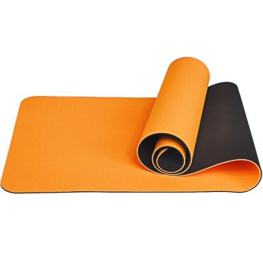 Коврик для йоги 183x61x06 см Sportex ТПЕ E33581 оранжевочерный 1368₽