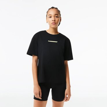 Женская футболка Lacoste с контрастным принтом 5988₽
