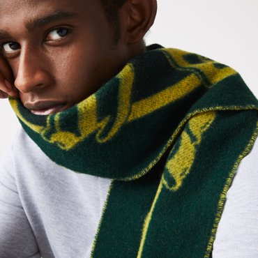 Полосатый шерстяной шарф Lacoste LVE Unisex фото 3 5990₽